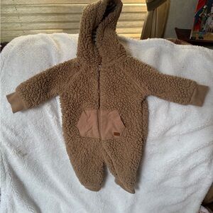 0-3 months Cozy Tan Sherpa One Piece
